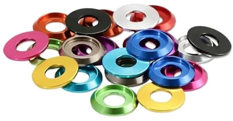 M2 M2.5 M3 M4 M5 M6 M8 Rondella a testa bombata in alluminio colorato for vite a testa bombata, rondella a testa tonda sottile in lega(Wine red,M4-2pcs)