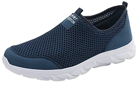 Baskets à enfiler pour homme - Imperméables - Chaussures de fitness - Chaussures de course d'intérieur - Antidérapantes - Sans lacets - Chaussures de marche sportives - Légères et respirantes