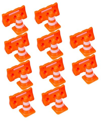 Abaodam 20 Pcs Mini Traffic Cones and Road Signs Educational for Boys Creative Road Safety Playset with Plastic Barricades Interactive Learning for Home and School