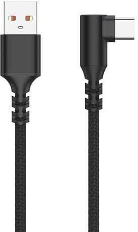 Meliya Cable USB A a USB C 90 Grado,Tipo C Carga Rápida Nylon 3A Cable para iPhone 17/16/15 Pro Max Plus Air, Samsung Galaxy, Huawei, Xiaomi, Redmi, Google Pixel, OPPO(0.3M)