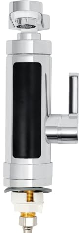 Robinet électrique 220 V - Chauffe-eau instantané - 3000 W - Mini robinet de lavabo - Robinet de salle de bain rotatif à 360° - Avec indicateur de température LED - Pour le lavage