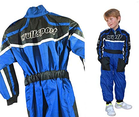 Wulfsport Motorrad 1 Stück Kinder Kart Rennanzug Blau MX Quad Cub Enduro Offroad Fahrradbekleidung (L (9-10 Yrs)