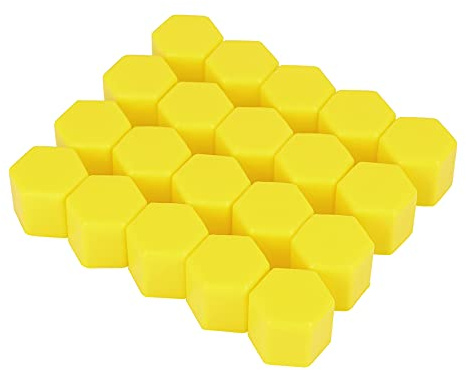 X AUTOHAUX Radmutternkappen Gelb 20 Stk. 17mm Für Autos Silikon | Korrosionsbeständig, Hitzebeständig Bis 300°C, Einfache Montage Durch Aufdrücken, Maße: 23.5X21.5X20mm