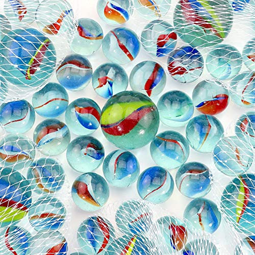 5 x 20 + 1 Glasmurmeln/Murmeln - Ø 16 & 25 mm groß - ideal für Geburtstage & Murmel Boule