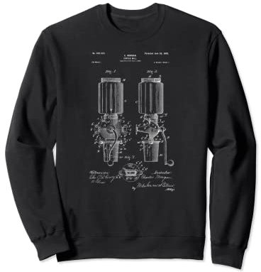 Vintage brevet imprimé 1900 moulin à café amateur de café Sweatshirt