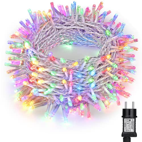 PhilzOps Natalizie Decorazione Catena Luminosa Esterno, 20M 200 LED Stringa Luci Led Impermeabile Albero di Natale Catena di Luci 8 Modalità per Interno Giardino Casa Feste Matrimonio(Colorato)