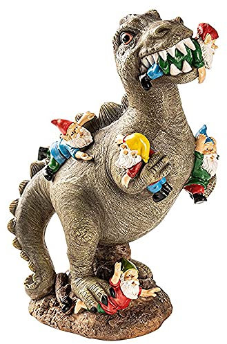 Dinosaur Eating Gnomes Garden ArtDinosaur Eating Gnomes Garden Art,Garden Gnome Statues Outdoor Decor,interesting Garden Garden Ornament Dinosaur Decoration Accessories(big)