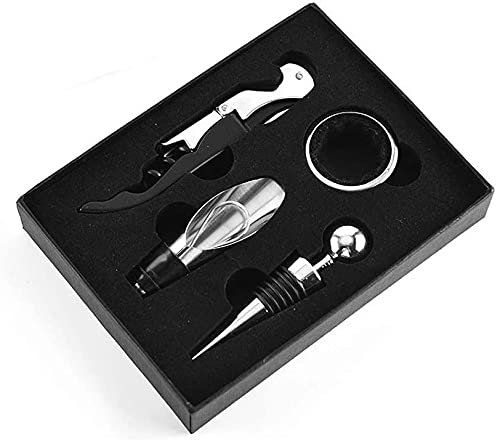 llxyzrzbhd Sektverschluss Hebel Weinverschluss 1 Set (4 Stück) Weinflaschenöffner mit Geschenkbox Edelstahl Weinkorken Schraubverschlussöffner Küche Bar Zubehör Werkzeug 929