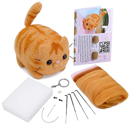 luokefe Needle Felting Kits, Felting Kit with Tools Supplies for DIY Making | Felting Supplies Kits with Wool Roving, Tools, Animals DIY Felting Set with Foam Mat for DIY Handcraft Project