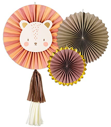 3 Stück Dekorative Rosetten Löwe 26-43cm