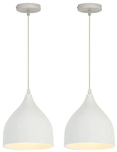 WOTTES Lampadario a Sospensione, Lampadario soggiorno, Lampadario camera da letto,Lampadario soggiorno moderno,Lampadario cucina,Adatto per lampadine E27 (Cerchio piccolo, Bianco)