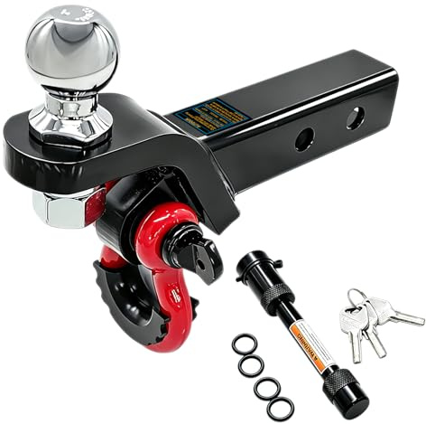 Soporte de Bola de Enganche de Remolque con grillete de Remolque y Clip de Pasador de Enganche de 3/4 Pulgadas para Camiones, SUV y automóviles Resistentes, Soporte de Enganche Multifuncional 2 en 1