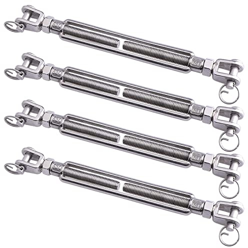 LordHardware Tenditori M12 in acciaio inox da 1/2 x 16,5 cm, per tensionamento catena cavo 997,9 kg (4P)