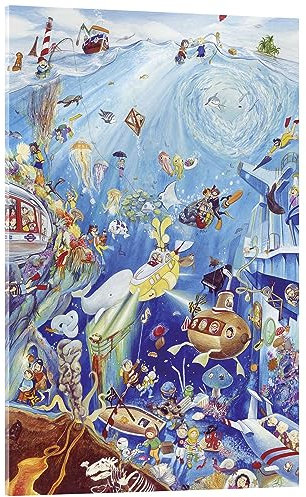 Posterlounge Wimmelbild: Unterwasserwelt Acrylglasbild von Bernd Lehmann 60 x 90 cm Wandbilder Wanddeko
