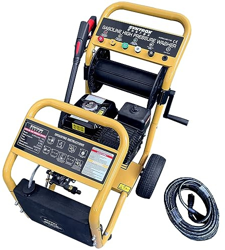 Syntrox Hochdruckreiniger Dolos mit 20 Meter Druckschlauch, Reinigungsmitteltank, Benzinmotor, 2500 PSI, 38 kg Gewicht, Flächenreiniger