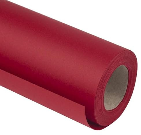 OWNPET Rote Kraftpapierrolle, 30 cm x 10 m, Geschenkpapierrolle für Geschenkverpackungen, Transport, Basteln