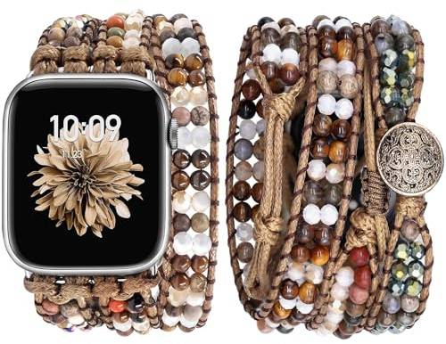 JR.DM Boho Armband Kompatibel mit Apple Watch Armband Naturstein