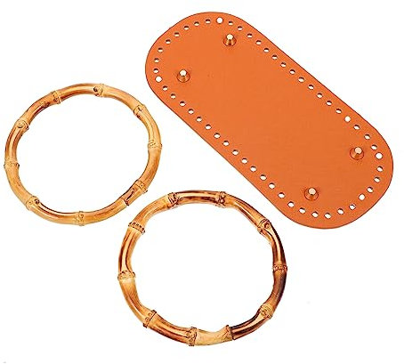 Operitacx 1 Set Accessori Inferiori Borse con Manico in bambù Tracolla per Borsa a Tracolla Uncinetto Accessori per Unghie Portafogli di Pelle Manici per Borsa con Base in pu Manici di Borse