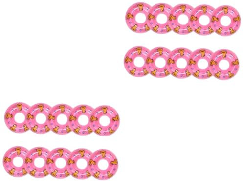 Vaguelly 20 Pz Anello Da Nuoto Anatroccolo Mini Giocattolo Accessori Da Bagno Mini Anello Di Vita Accessori Per Piscine Decorazioni Cruscotto Anatra Titolare Ob11 Pvc Salvagente Miniatura
