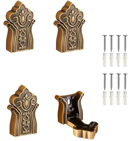 Zyuzles 4Pcs Foldable Invisible Hook-Decorative Coat Hooks Aluminum Heavy Duty Wall Hooks Vintage Style Antique Brass Hooks Space Saving Hanger Hook