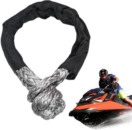 Corde de sauvetage souple et souple - Corde de sauvetage synthétique durable - Manille souple haute résistance pour les services de remorquage tout-terrain - Manille souple de rechange pour sangle de