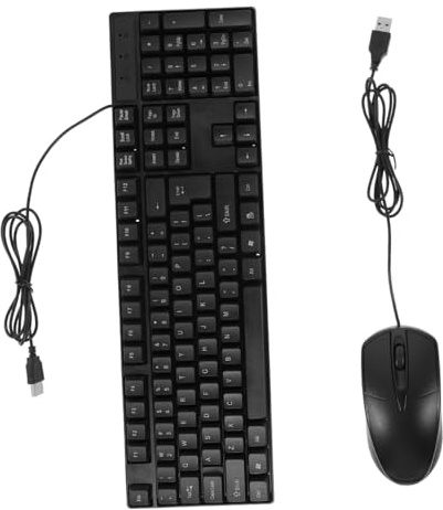 CIYODO Combo Tastiera e Mouse Usb, 104 Tasti, Abs Nero, Plug And Play, Massimo Comfort, per Computer Portatile e Ufficio