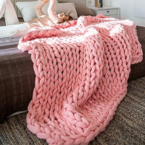 Coperta da letto in maglia grossa realizzata a mano con design appesantito - Coperta di lusso per divano, sedia e arredamento per la casa - Imbottitura in filato di peluche - Accogliente ed elega