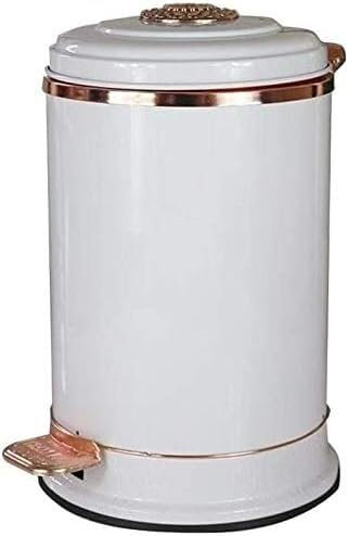 WaiDXn WDX- Pattumiera Pattumiera in Colore Puro Soggiorno Pattumiera Vintage Pattumiera da Bagno Pattumiera a Pedale in Acciaio Inossidabile Bianco Riciclare(10L)