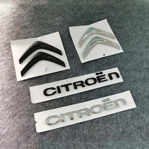 DDHHBH Emblema Pegatina para Citroen Berlingo 2012-2015, ABS Insignia Logo Adhesivo Coche Frontal Trasero, B-Negro