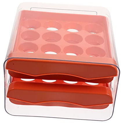 PHENOFICE Boîte De Stockage D'oeufs Cartons D'oeufs En Vrac Pour Bateau à Vapeur Cuiseur à Oeufs Dash Cuisinier Plateaux à Oeufs Conteneur De Stockage Animal De Compagnie Transparent Orange