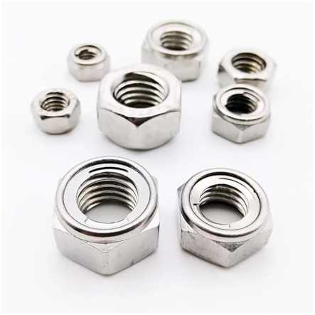 Generisch 1/5 Stück M3-M16 304 A2-70 Edelstahl mit vorherrschendem Drehmoment Typ Metalleinsatz Sechskant Sechskant selbstsichernde Mutter Sicherungsmutter DIN980 GB6184(1pcs M16)