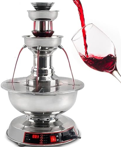 Champagne Fountain Machine, 3-Tier Electric Fountain Drink Machine, 0~100℃ Temperature Adjustment, Cocktail Red Wine Drinking Fountain Beverage Beer Party Fountain for Wedding,Party,Celebrations