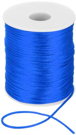 PATIKIL 2mm x 110 Yard Nylon String Cord Beading Satin String Knotting Cord Twine Thread for Jewelry Making Chinese Knotting Necklaces Macrame DIY Craft, Blue