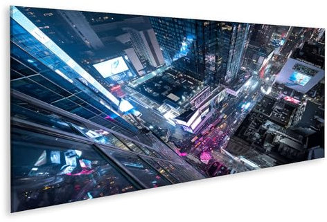 islandburner Bild auf Leinwand Nachtansicht der beleuchteten Stadt von oben Bilder Wandbilder Poster