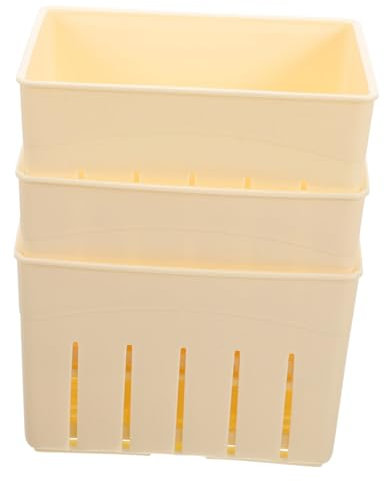VINTORKY 3juegos Moldes Para Hacer Tofu y Queso Con Prensa De Plástico Lisa y Segura Diseño Práctico Con Tapa Para Prensado Casero Herramienta Doméstica Para Elaboración Artesanal De Cuajad