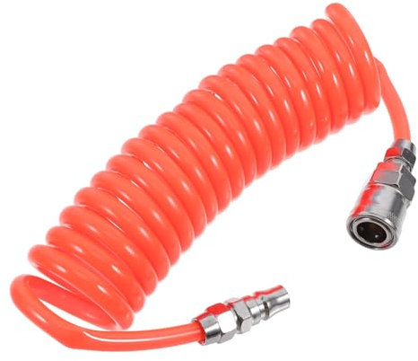 Ciieeo Pu Spiralluftschlauch Flexibel 3m Mit Anschlüssen 8x5mm Pu Luftkompressor Schlauch Mit Spiralfeder Für Hochdruck Luftpumpe