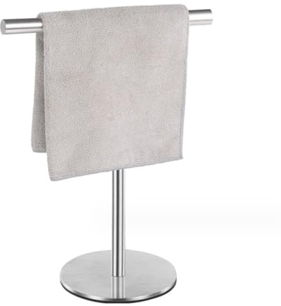 TOTIKI Toallero De Pie Toallero De Acero Inoxidable 304, Toallero Independiente para Encimera, Toallero para Baño, Cocina Y Tocador Soporte Toallas Baño(Blue,Silver)