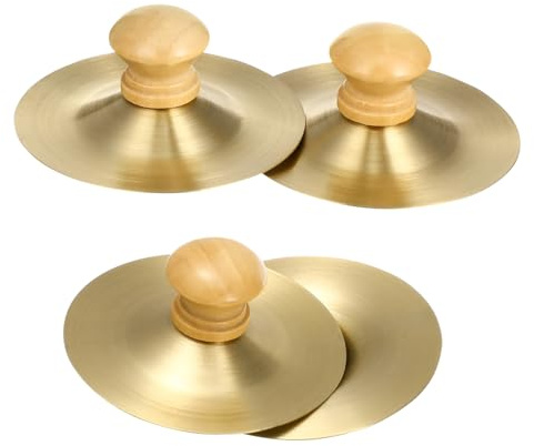 Beaupretty Platillos Pequeños de Percusión para Niños, Mini Platillos de Mano Metálicos, Tamaño Pequeño, Instrumento Musical Educativo, Apto para Danza del Vientre y Fiestas Infantiles, Set