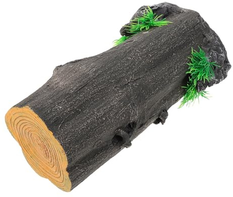 Milisten Décoration Réaliste Tronc D Arbre Aquarium Cachette Creuse pour Terrarium Tortue et Poisson Décor Naturel sans Entretien
