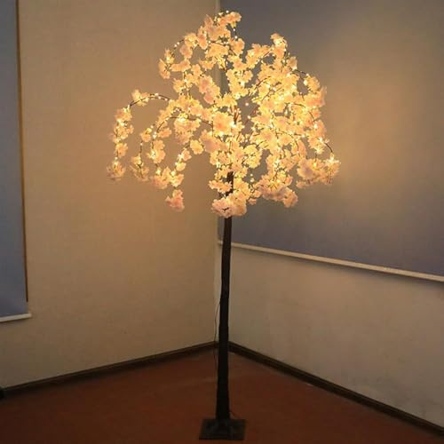 Árbol de cerezo artificial iluminado, 6 pies, 500 luces LED, 8 modos, perfecto para bodas, fiestas y decoración de Navidad