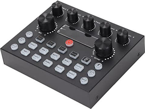 Xiuganpo Mezclador de Placa de Sonido, Tarjeta de Sonido en USB Plug and Play de Doble Canal para Grabación de PC, Transmisión en de Juegos, Hermosos Efectos de Segunda Voz, Diseño de Puerto Dual