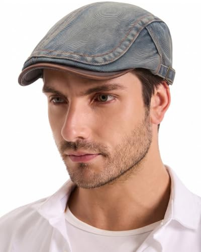 ZLYC Men Cotton Flat Cap Lightweight Ivy Driving Hat Newsboy Hats | Lightweight and Breathable for Summer