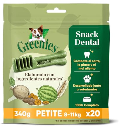 Greenies Dental Treats Original Petite – Tandvårdssmycke för små hundar från 8–11 kg – Hundgodis för daglig tandrengöring – 1 x 340 g