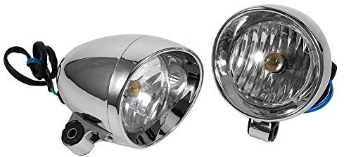 Aramox 12V 10W Universal Motorcycle Spotlights, Waterproof Fog Light, Silver, 74mm Diameter, 2 Pack