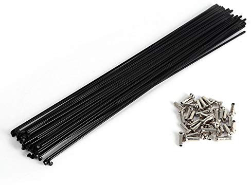 OUKENS Raggi per Bicicletta, 36 Pezzi/Set Raggi per Bicicletta da Mountain Bike in Acciaio 259/261 mm con capezzoli (Nero 259mm)