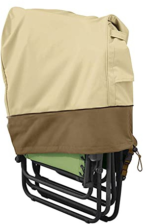 LICHENGTAI Housse de Chaise Pliante 93cmx82cm, Housse de Protection pour Chaise Longue Pliante Etanche,Housse Transat Jardin Exterieur Anti-UV, Imperméable Housse Transat Pliable, Beige