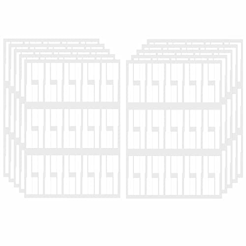 Hybsk 300 PCS Cable Labels Waterproof Wire Tags Write on Stickers Tear Resistant Flexible Works Cord Identification Labels A4 Sheet for Laser Printer 10 Sheet (White)