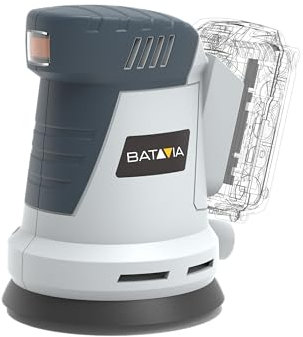 Batavia Exzenterschleifer - Inkl. 2.0 Ah Akku / 2.4 Ah Ladegerät - Geeignet für leichte bis mittlere Schleifarbeiten - Maxxpack
