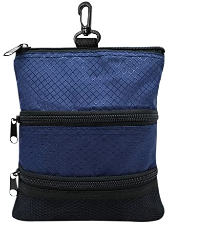 DONGKER Golfball Tasche, Golf Pouch Bag Ball Holder, Tragbares Golf Zubehör Tasche mit Mehreren Taschen und Reißverschluss zum Aufbewahren von Golfball und Zubehör