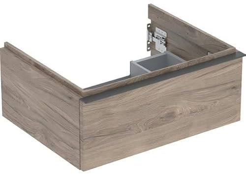 Geberit Icon Mueble bajo Lavabo, 1 cajón, 59,2x24,7x47,6 cm, 502310, Color: Frente/Carcasa: Nogal Americano/Textura de Madera de melamina, Mango: Lava/Revestido de Polvo Mate